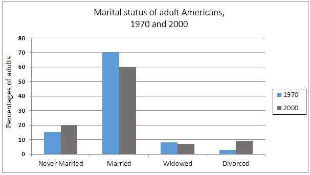 Combination: USA marriage, divorce rates and marital status (visual 2 of 2)