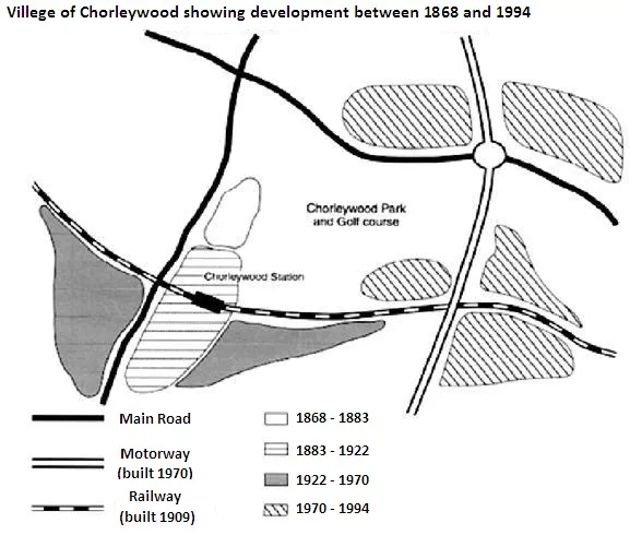 Maps: Chorleywood village development since mid-19th century